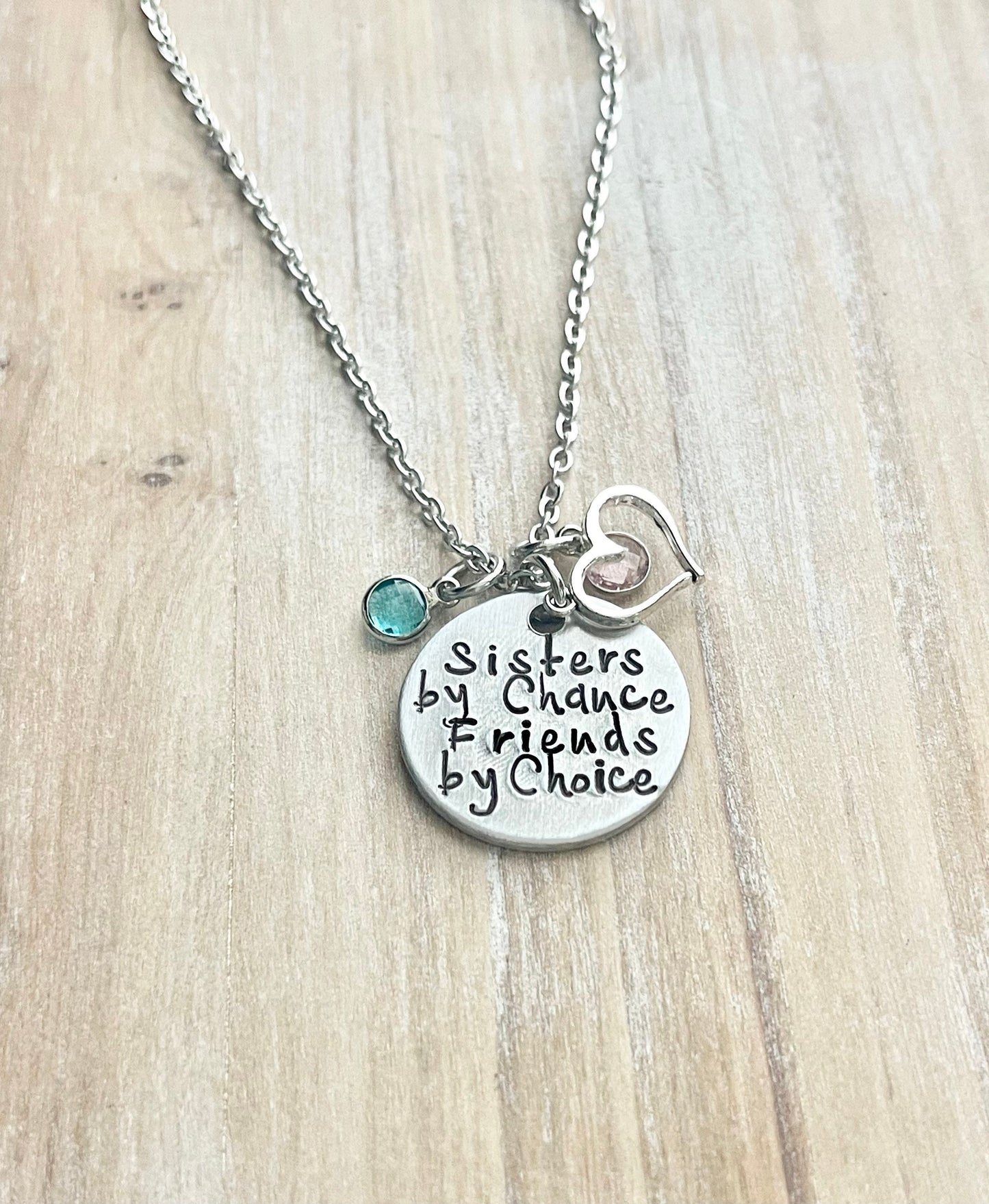 Big Sister & Little Sister Necklace Sister Jewelry Sister Birthday Gift Silver Sister Necklace LIttle Sis Gift Sisters By Chance Necklace