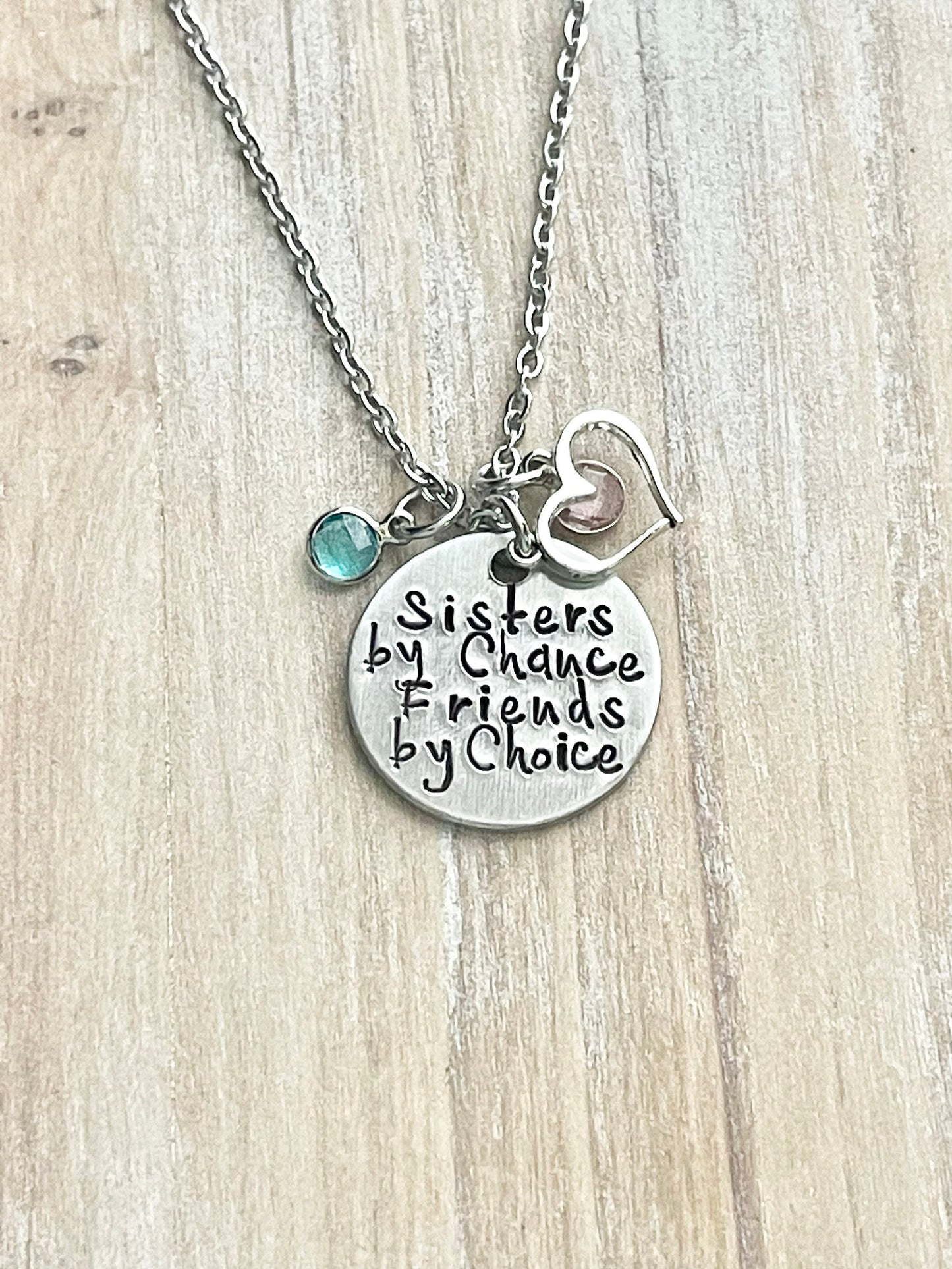 Big Sister & Little Sister Necklace Sister Jewelry Sister Birthday Gift Silver Sister Necklace LIttle Sis Gift Sisters By Chance Necklace