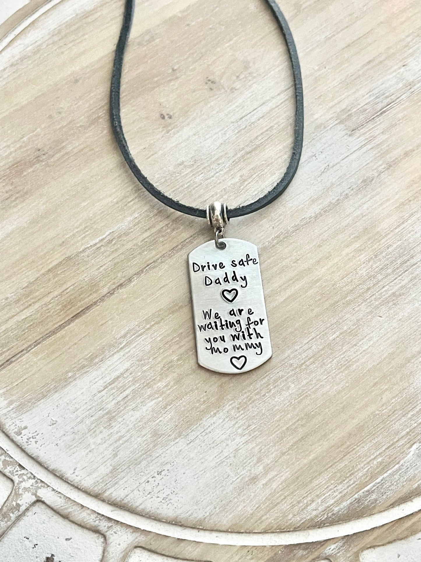 Lord Keep My Daddy Safe Mirror Hanger Handstamped Rearview Mirror Hanger Car Jewelry Dads Car Gift Police Office Gift Mirror Accessory