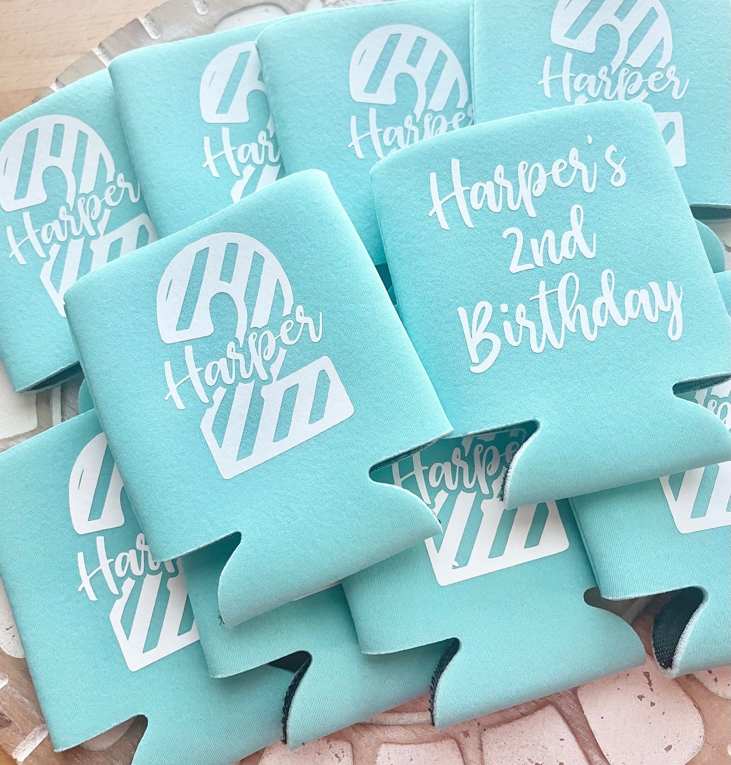 Personalized Birthday Can Coolers: 2nd Birthday Party Favors