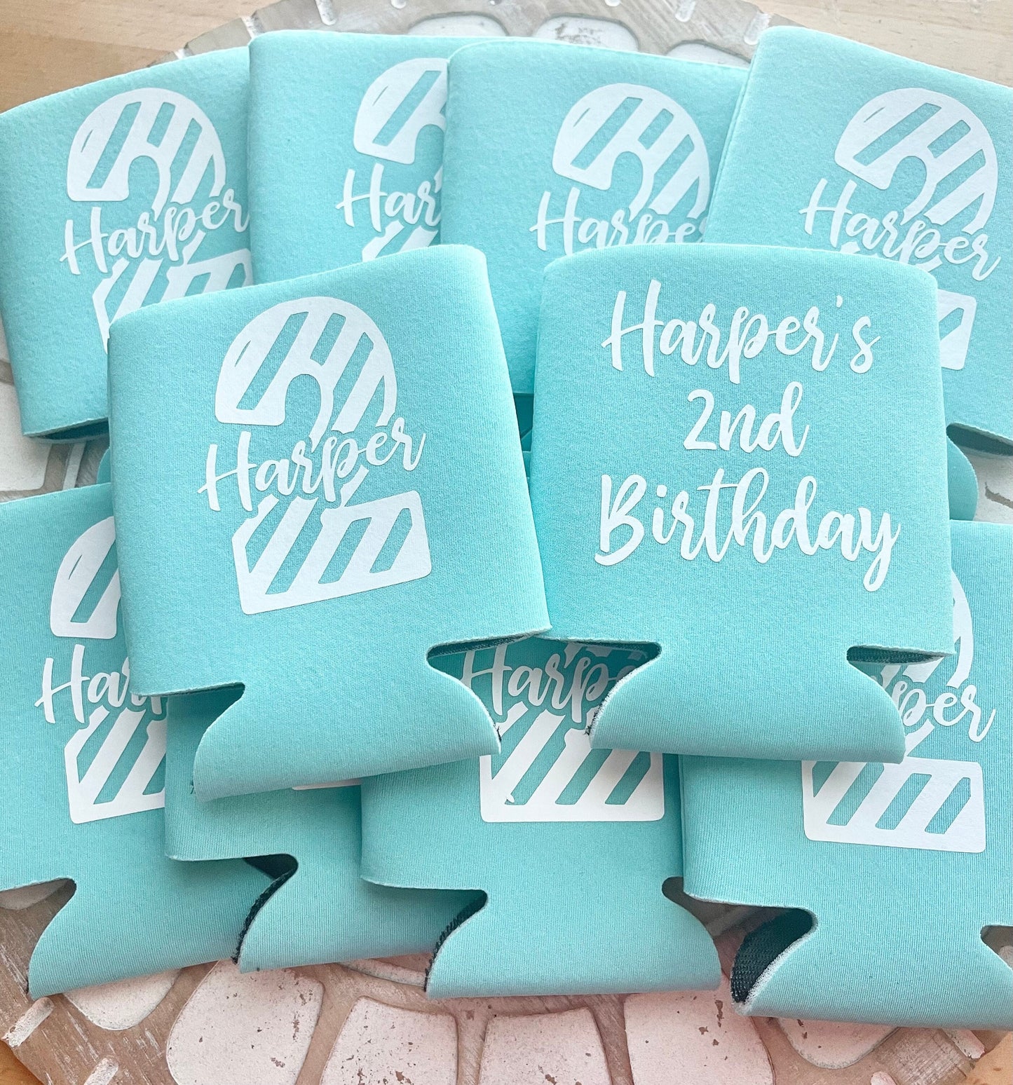 Personalized Birthday Can Coolers: 2nd Birthday Party Favors