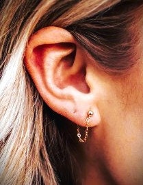 Gold Filled Stud Earrings ,Chain Earrings ,Gold Studs ,Bridesmaid Earrings ,Dainty Earrings ,Post Studs for Her, Valentine Earrings