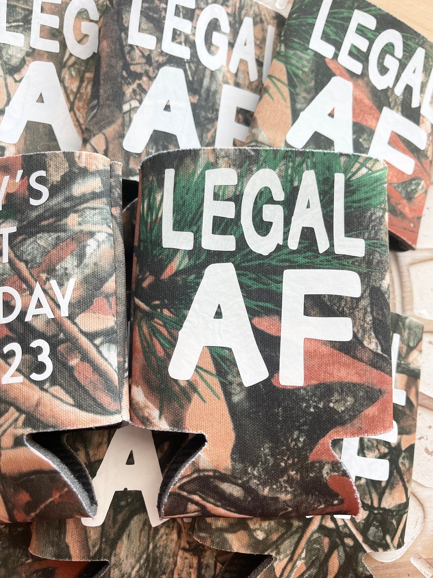 Legal AF 21st Birthday Can Cooler: Custom Party Favor