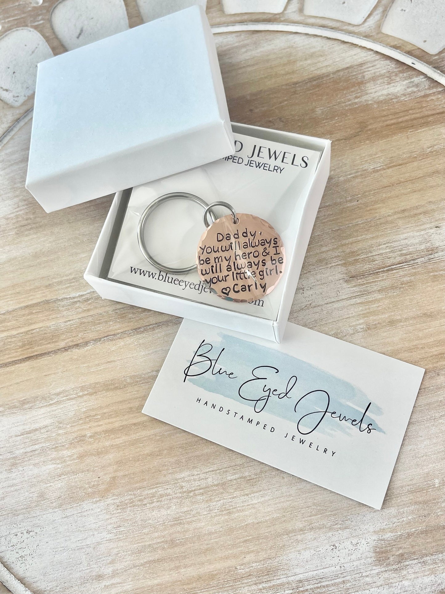 Dad Keychain Daddy Keychain Handstamped Keychain Personalized Keychain Copper Keychain Dad Quote Keychain