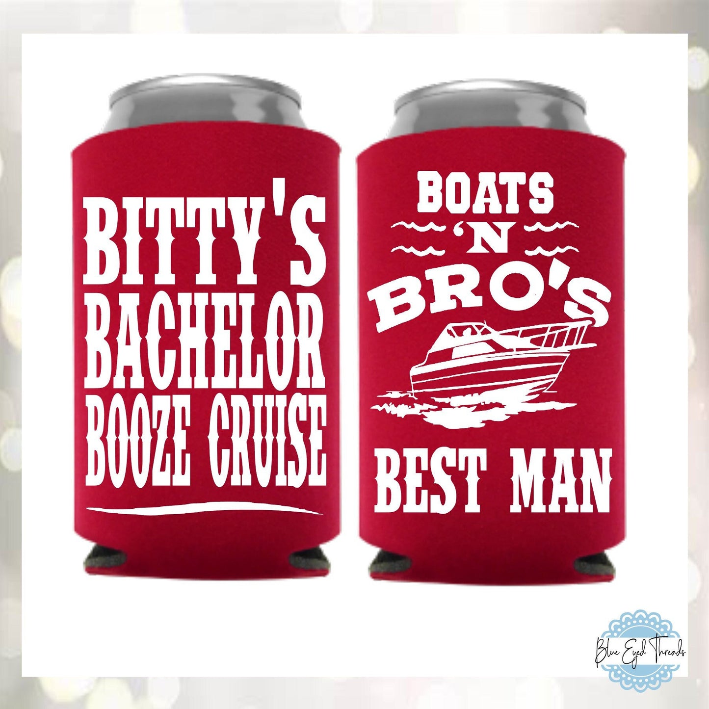 Booze Cruise Bachelor Party Can Cooler: Personalized Groomsmen Gift