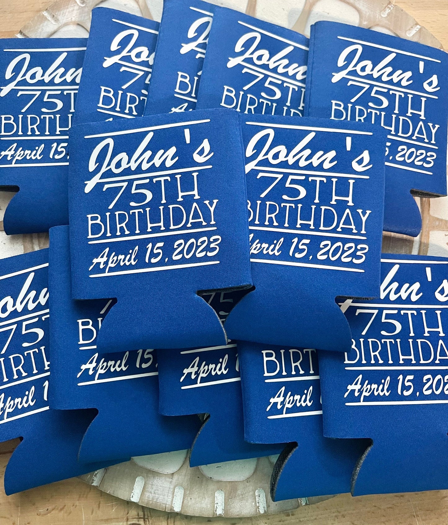 60th Birthday Can Coolers: Personalized Party Favors