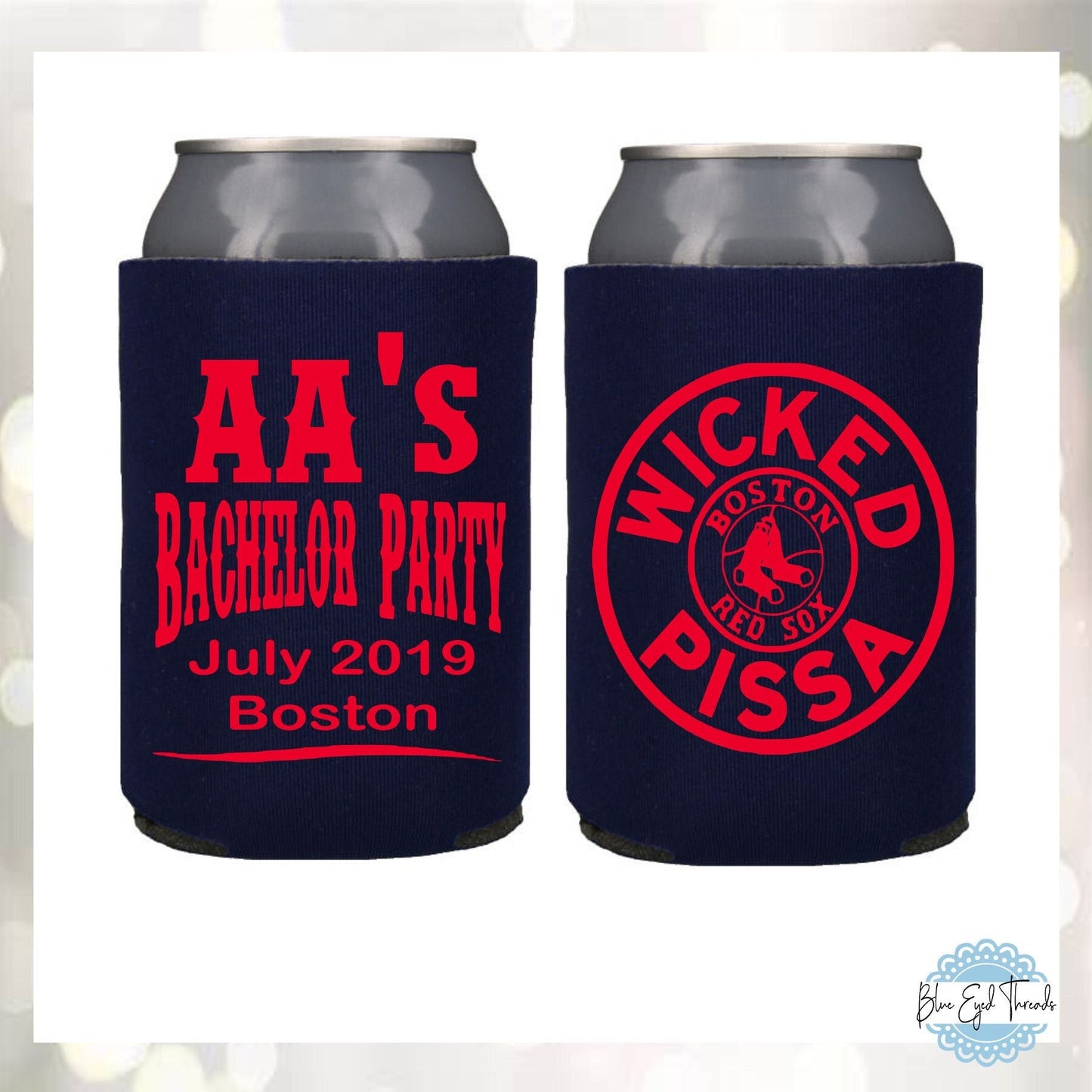 Boston Red Sox Can Coolers: Wicked Pissa Personalized Party Favors