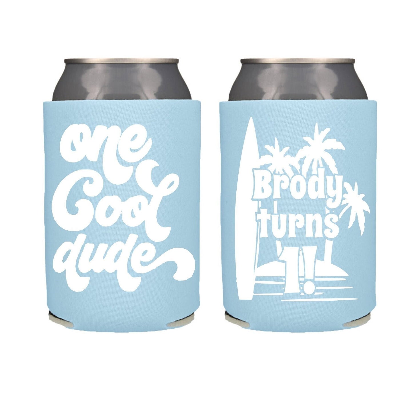 One Cool Dude Can Cooler, Retro Wave Birthday Favor, First Birthday Can, Wave Birthday, Surf 1st Birthday, Surfer Party Favor, Surfing First