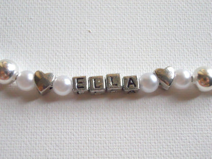 Heart Bracelet Girls Birthday Gift Toddler Bracelet Childs Name Bracelet Granddaughter Bracelet Personalized Bracelet Little Girls Jewelry