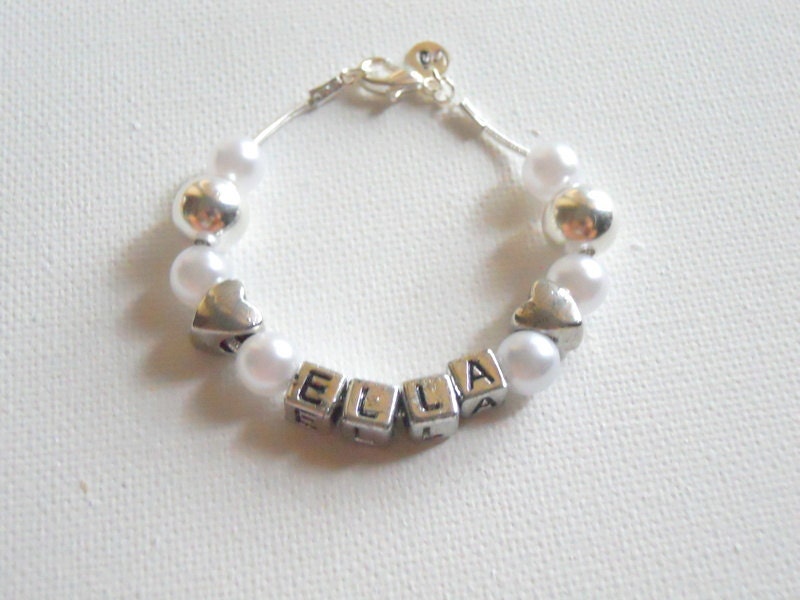 Heart Bracelet Girls Birthday Gift Toddler Bracelet Childs Name Bracelet Granddaughter Bracelet Personalized Bracelet Little Girls Jewelry