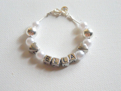 Heart Bracelet Girls Birthday Gift Toddler Bracelet Childs Name Bracelet Granddaughter Bracelet Personalized Bracelet Little Girls Jewelry