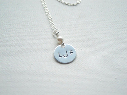 Monogram Necklace Initial Necklace Handstamped Necklace Monogram Jewelry Personalized Jewelry Handstamped Monogram