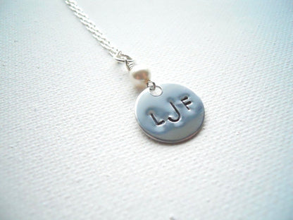 Monogram Necklace Initial Necklace Handstamped Necklace Monogram Jewelry Personalized Jewelry Handstamped Monogram