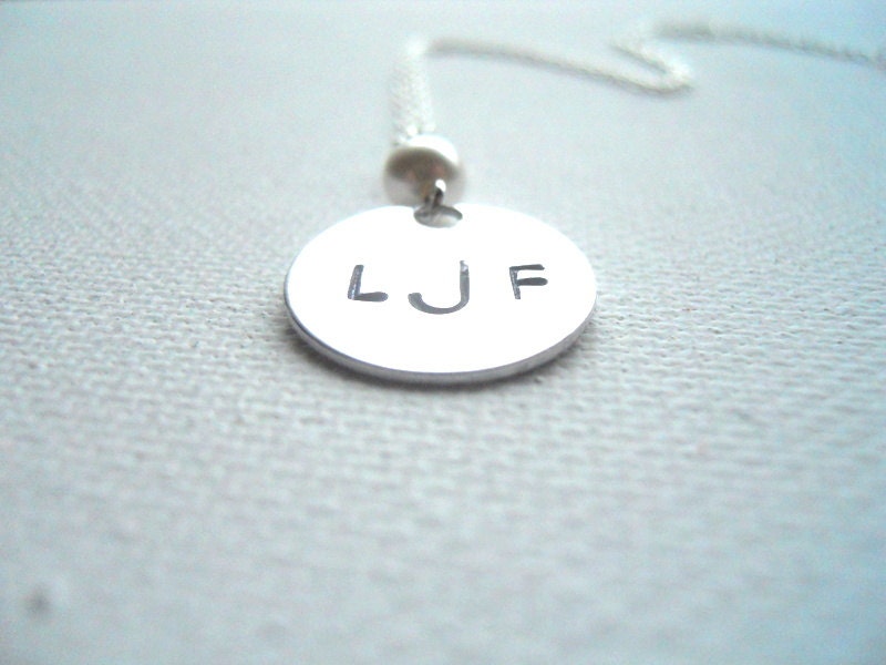 Monogram Necklace Initial Necklace Handstamped Necklace Monogram Jewelry Personalized Jewelry Handstamped Monogram