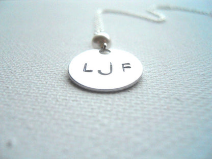 Monogram Necklace Initial Necklace Handstamped Necklace Monogram Jewelry Personalized Jewelry Handstamped Monogram