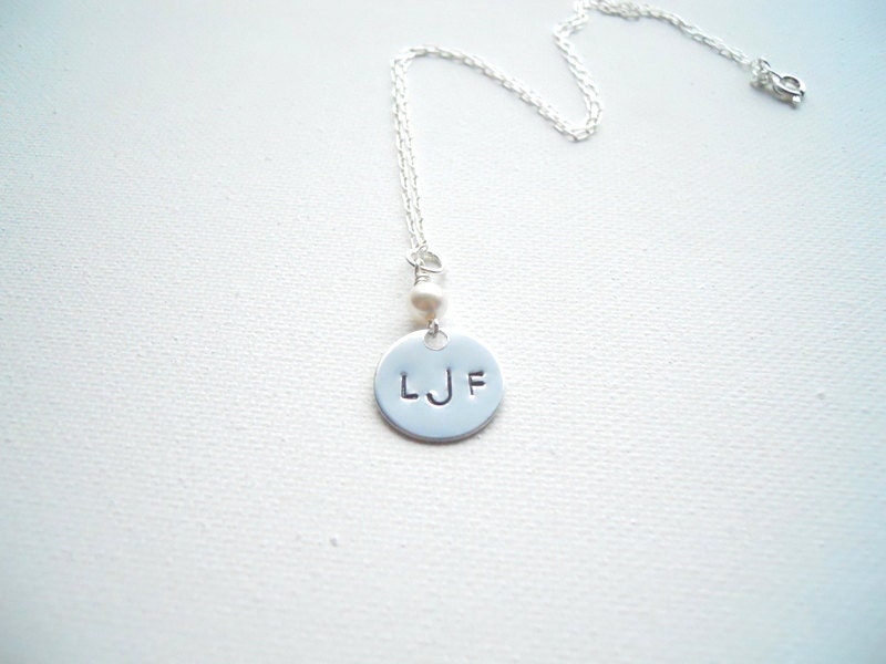 Monogram Necklace Initial Necklace Handstamped Necklace Monogram Jewelry Personalized Jewelry Handstamped Monogram