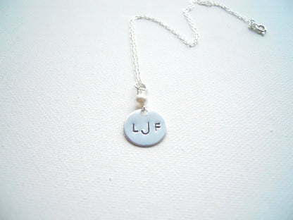 Monogram Necklace Initial Necklace Handstamped Necklace Monogram Jewelry Personalized Jewelry Handstamped Monogram
