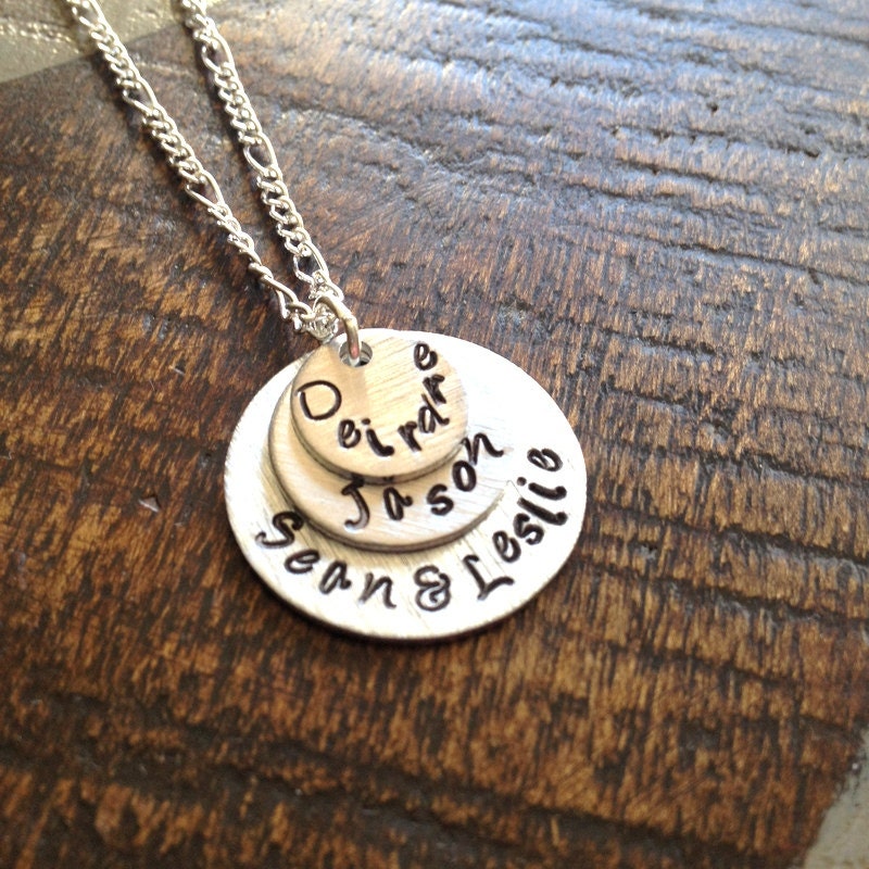 Mom Necklace Heart Necklace Handstamped Mother Necklace Handstamped Jewelry Heart Jewelry Wife Necklace Gift for Wife Gift for Mom