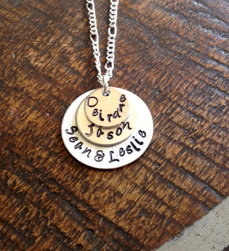 Mom Necklace Heart Necklace Handstamped Mother Necklace Handstamped Jewelry Heart Jewelry Wife Necklace Gift for Wife Gift for Mom