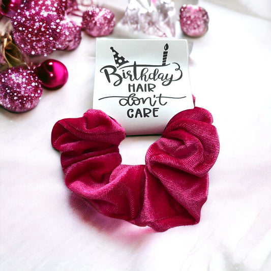 Birthday Hair Don’t Care Scrunchie Favor – Life of a Birthday Girl Party Gift