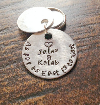 Dad Keychain Daddy Keychain Handstamped Keychain Personalized Keychain Layered Keychain Dad Quote Keychain