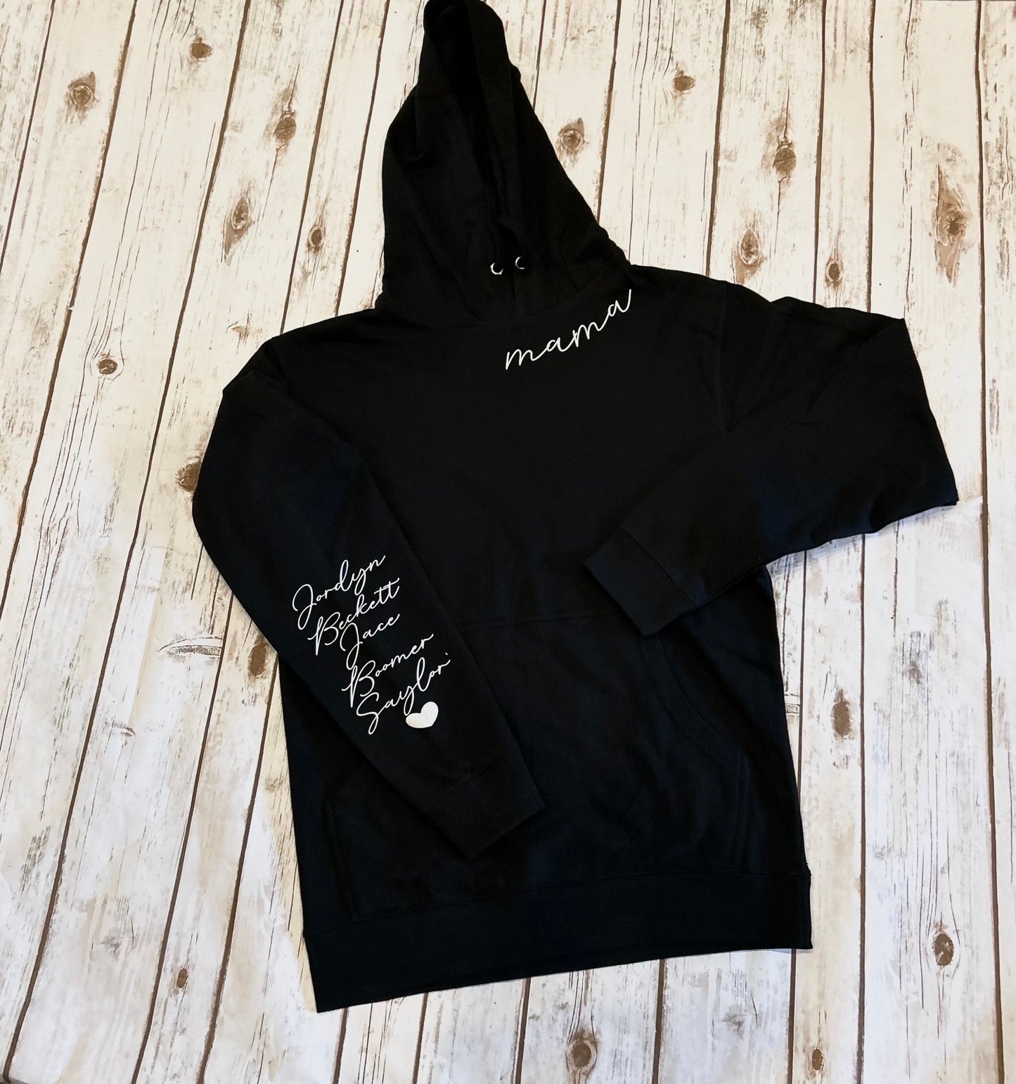 Custom Mama Sweatshirt: Personalized Kid Names Sleeve, Mom Gift