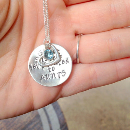 Great Sisters Get Promoted to Aunt Aunt Necklace Aunt Jewelry Personalized Jewelry Handstamped Jewelry Name Necklace Auntie Necklace