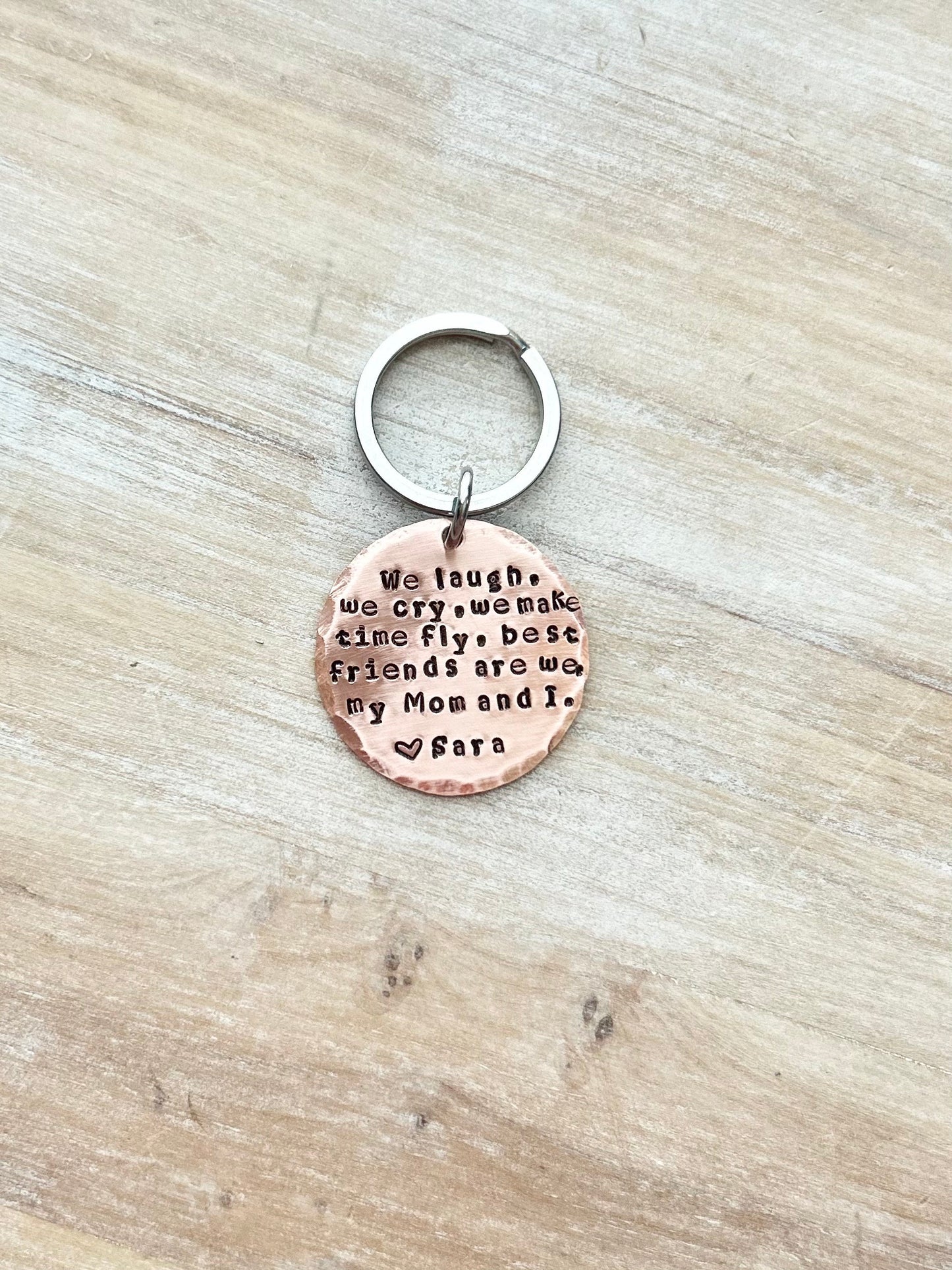 Mom Keychain Mommy Keychain Handstamped Keychain Personalized Keychain Copper Keychain  Mothers Day Quote Keychain Gift for Mom