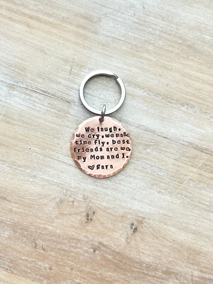 Mom Keychain Mommy Keychain Handstamped Keychain Personalized Keychain Copper Keychain  Mothers Day Quote Keychain Gift for Mom