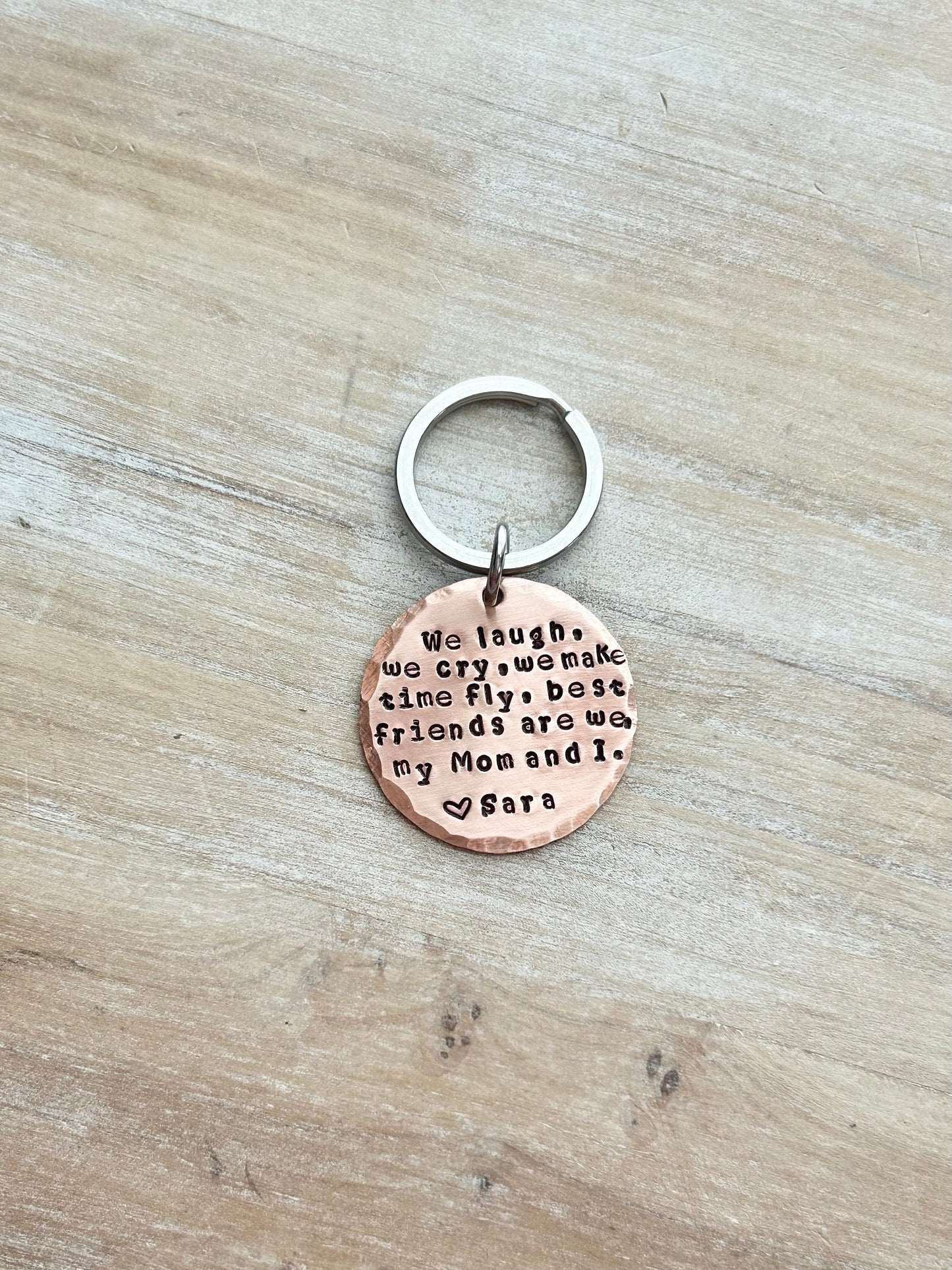 Mom Keychain Mommy Keychain Handstamped Keychain Personalized Keychain Copper Keychain  Mothers Day Quote Keychain Gift for Mom