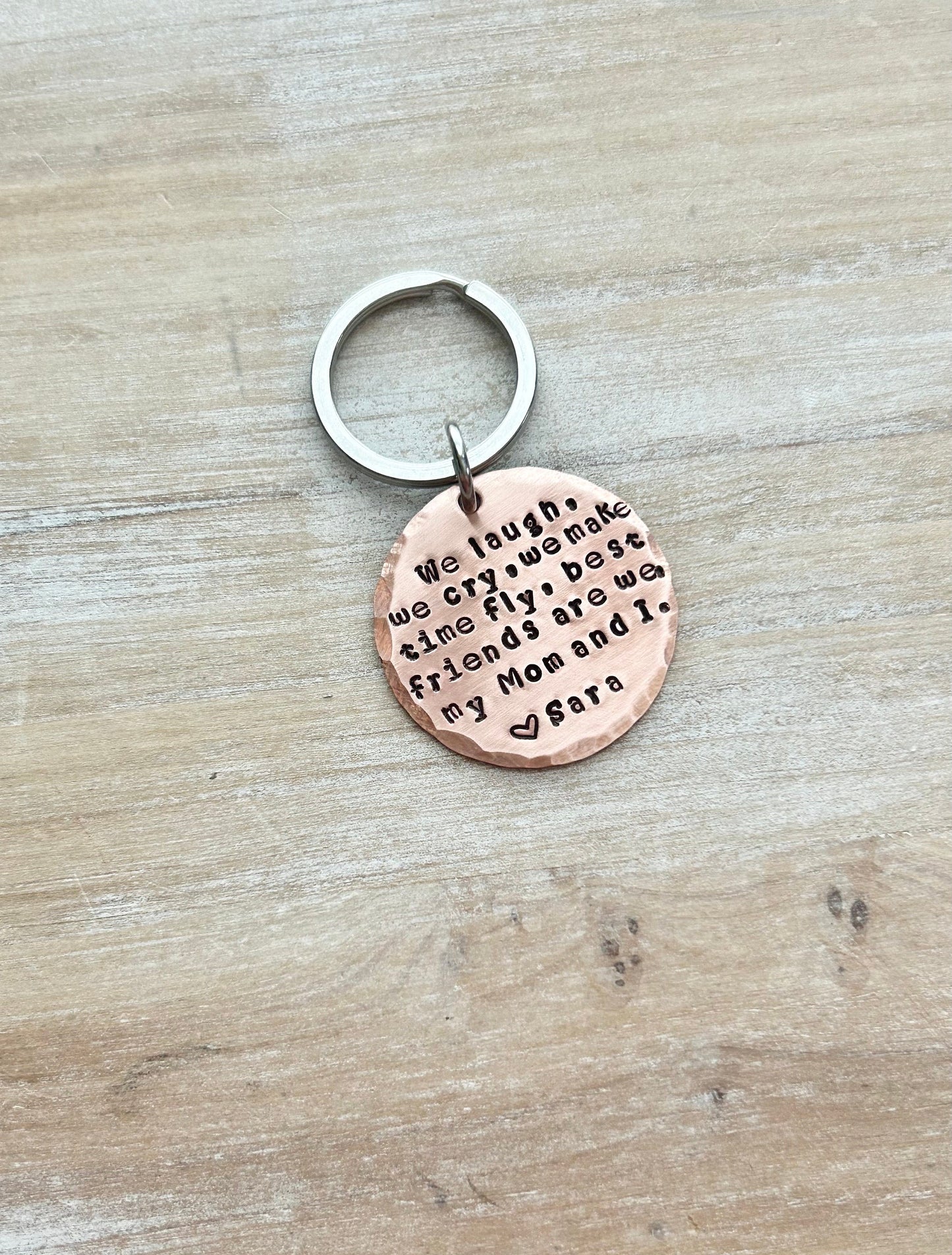 Mom Keychain Mommy Keychain Handstamped Keychain Personalized Keychain Copper Keychain  Mothers Day Quote Keychain Gift for Mom