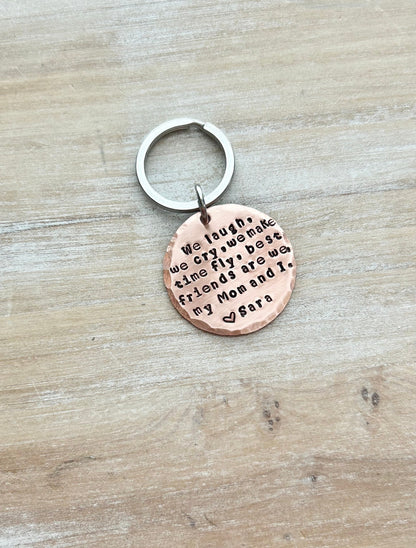 Mom Keychain Mommy Keychain Handstamped Keychain Personalized Keychain Copper Keychain  Mothers Day Quote Keychain Gift for Mom