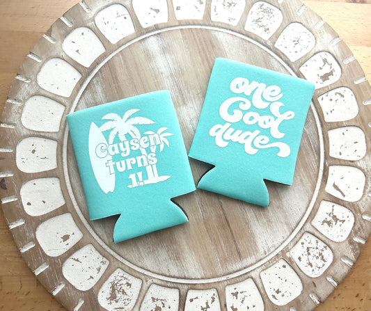 One Cool Dude Can Cooler, Retro Wave Birthday Favor, First Birthday Can, Wave Birthday, Surf 1st Birthday, Surfer Party Favor, Surfing First