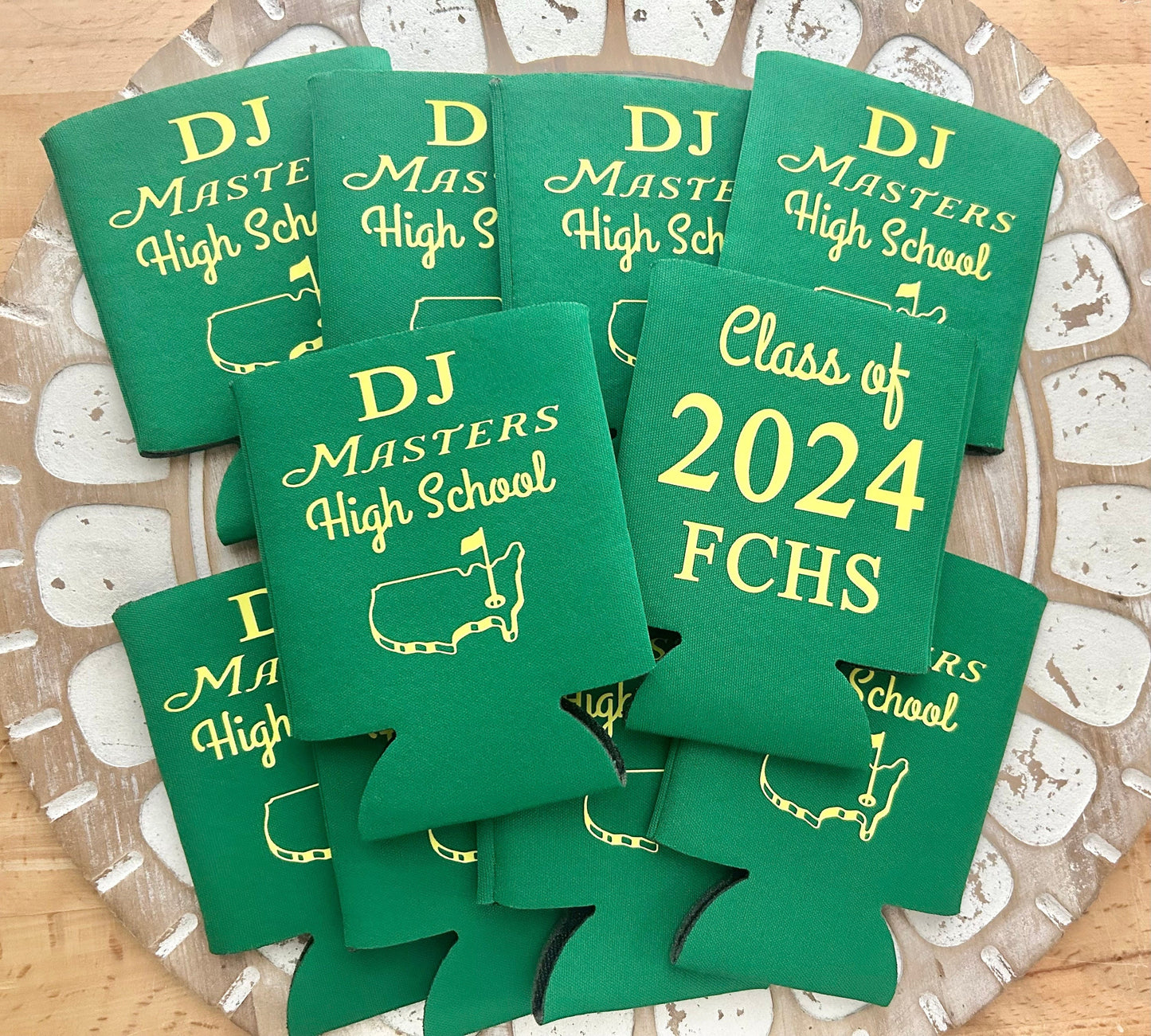 Golf Graduation Party Favor: Personalized Can Cooler