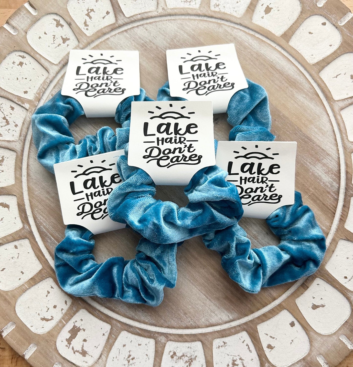 Lake Hair Don't Care Velvet Scrunchie: Bachelorette Party Favor