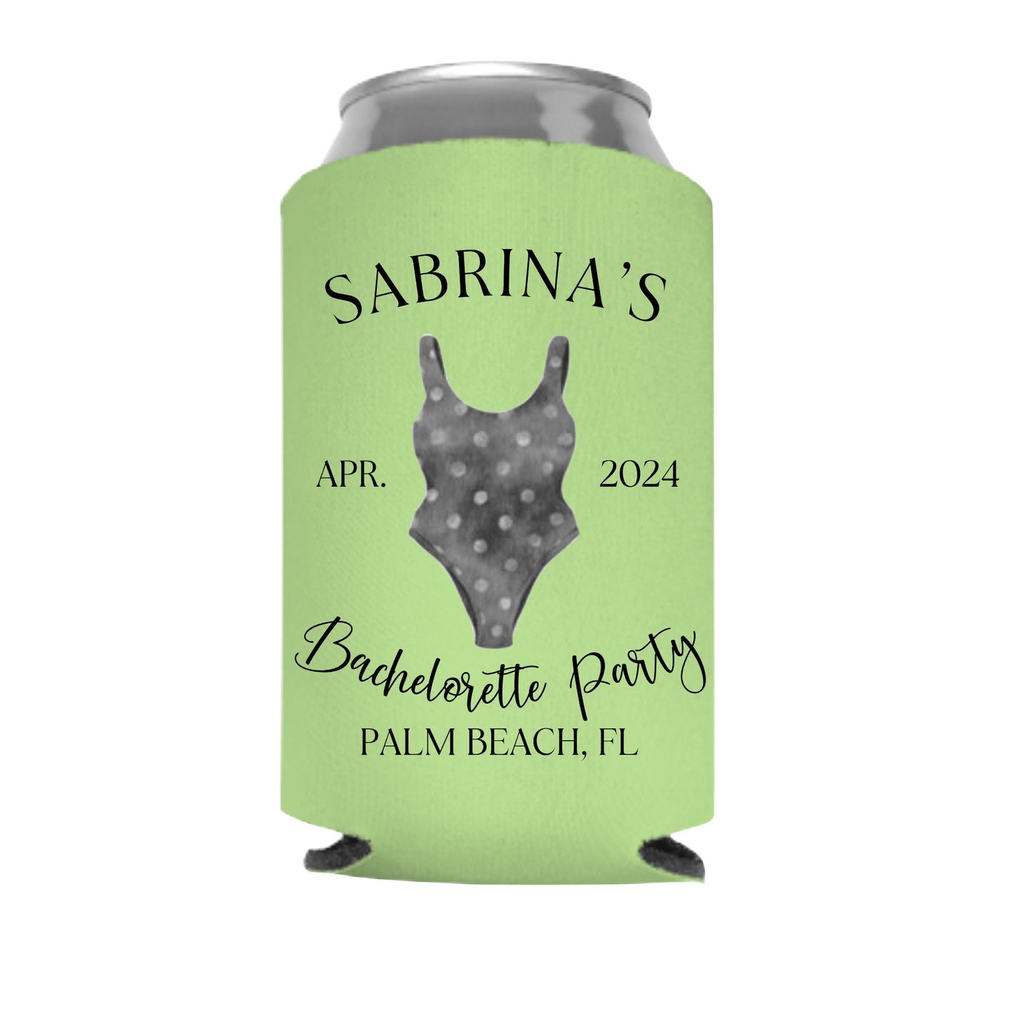 Beach Club Bachelorette, Custom Bachelorette Can Coolers, Hand drawn Coolers, Bachelorette Drink Holders, Club Bach Can Cooler, Bach Favors