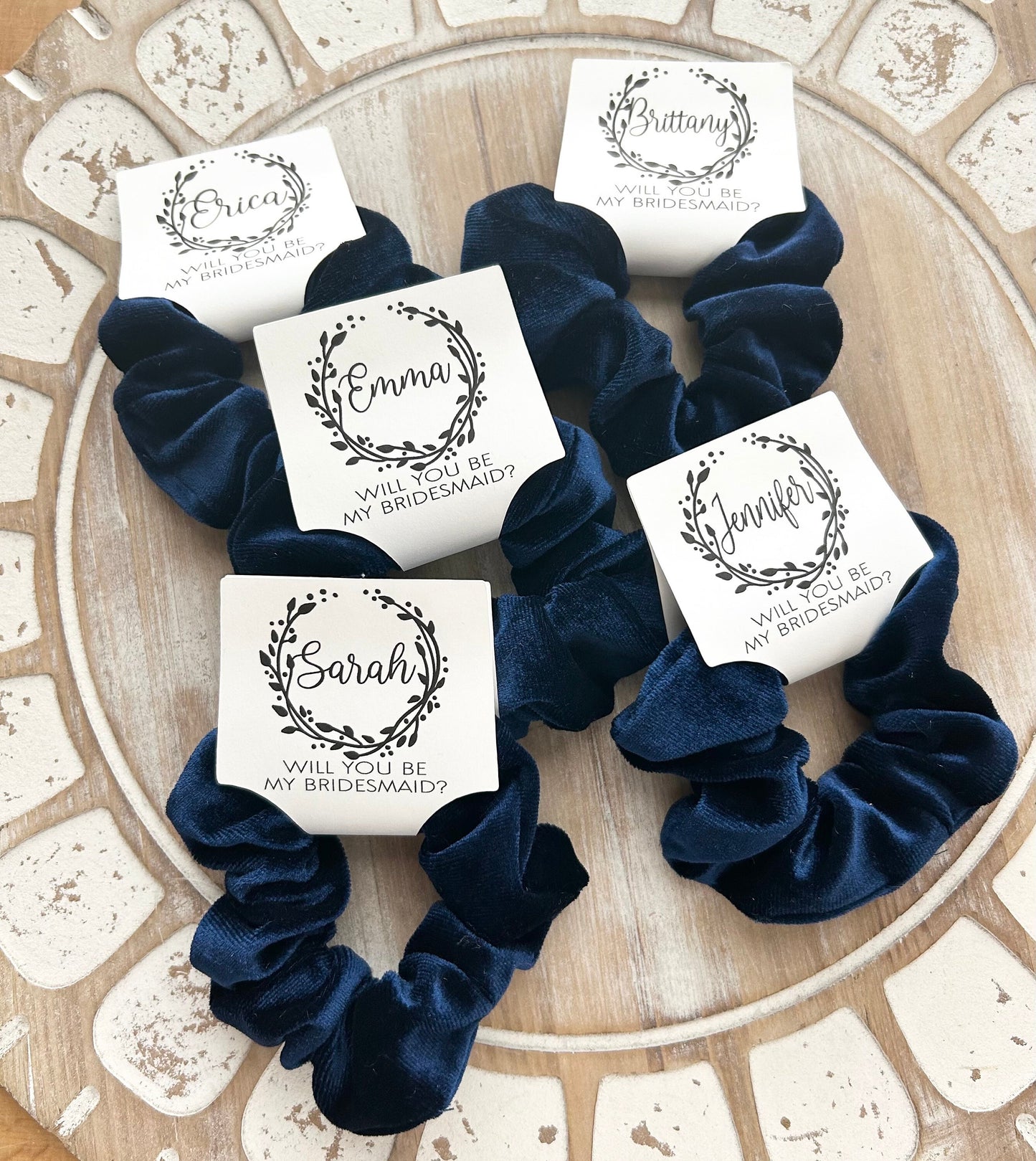 Velvet Bridal Party Scrunchies: Bridesmaid Proposal Gift