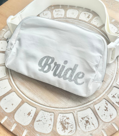 Bride Fanny Pack: Silver Glitter Bachelorette Party Gift
