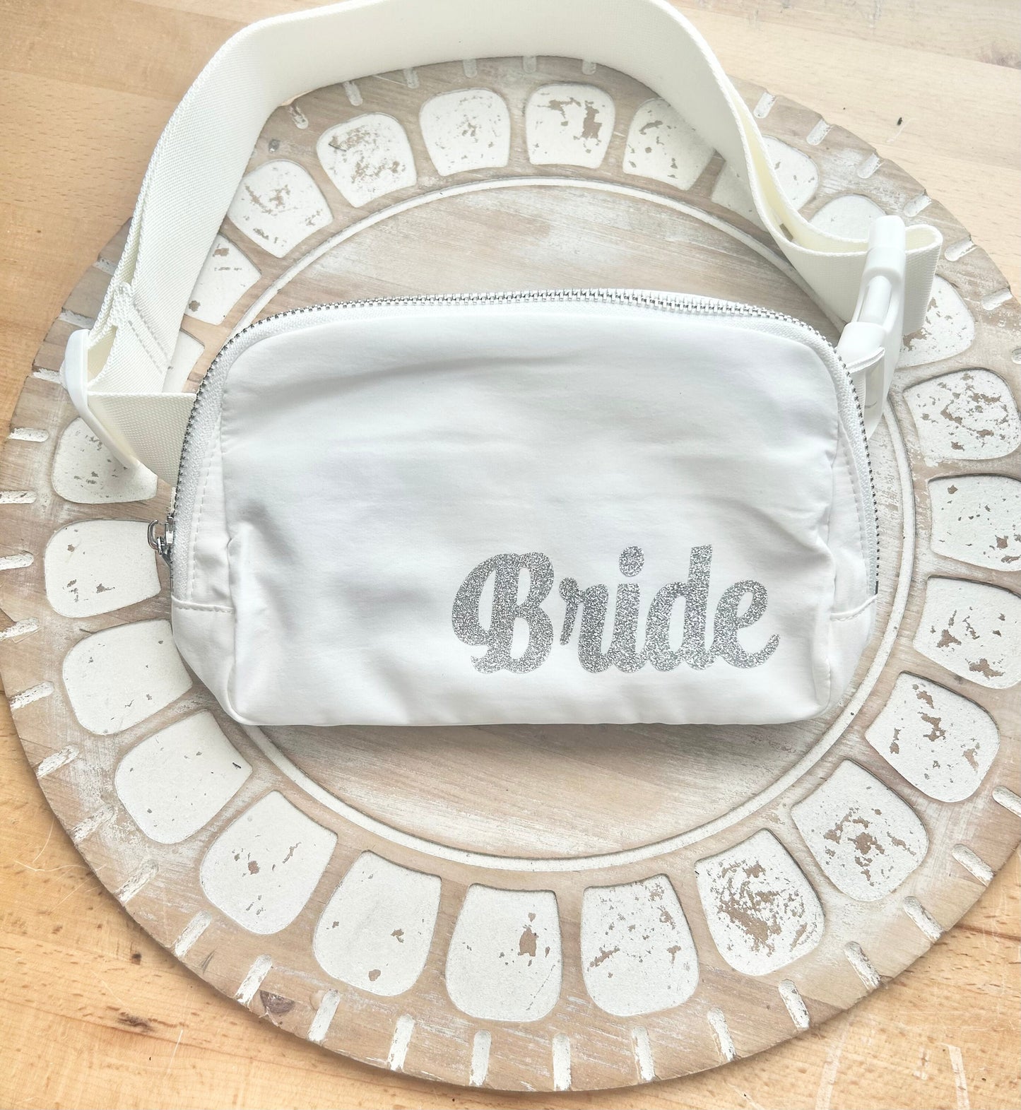 Bride Fanny Pack: Silver Glitter Bachelorette Party Gift