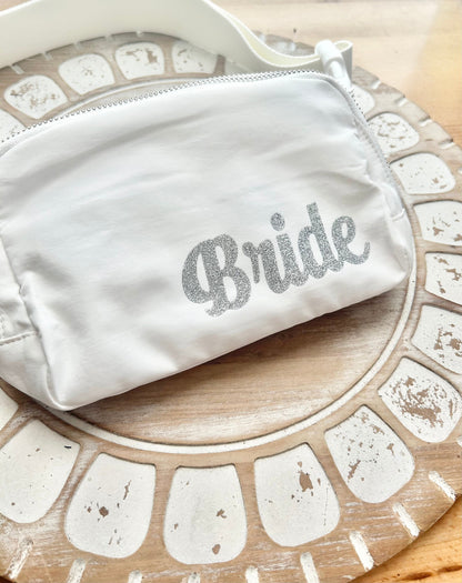 Bride Fanny Pack: Silver Glitter Bachelorette Party Gift