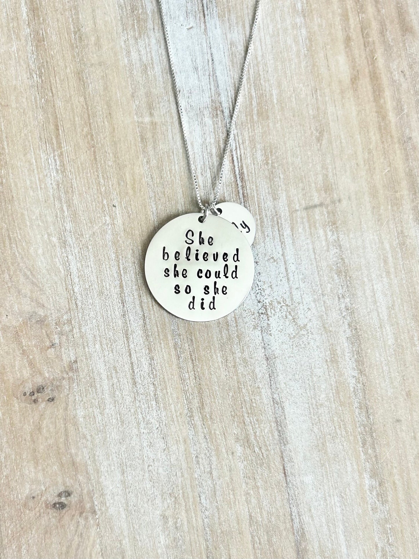 She Believed She Could So She Did Necklace, CLASS of 2024, GRADUATION gift, SENIOR 2024, Graduate Necklace, Inspirational gifts, Name Gift