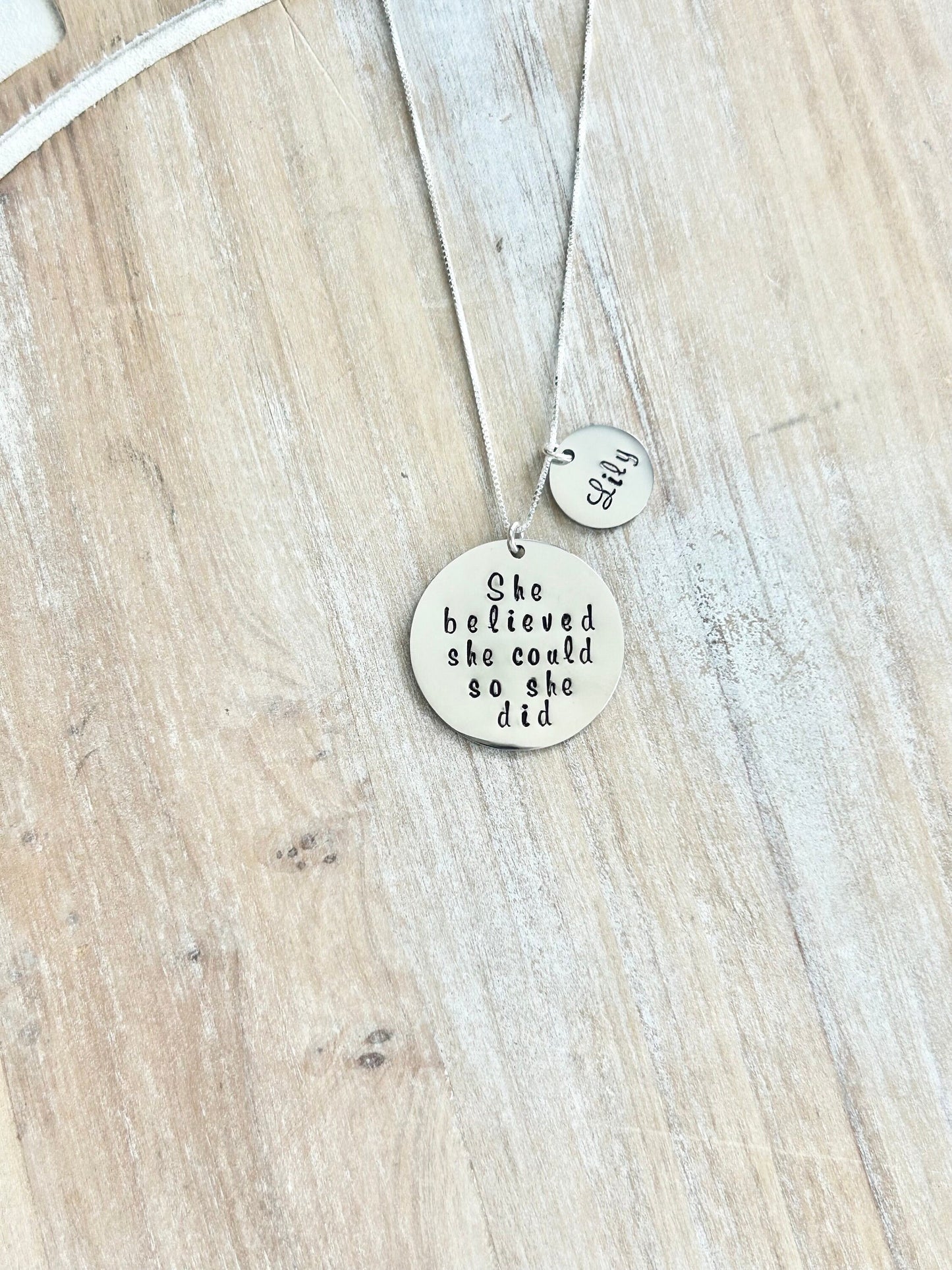 She Believed She Could So She Did Necklace, CLASS of 2024, GRADUATION gift, SENIOR 2024, Graduate Necklace, Inspirational gifts, Name Gift