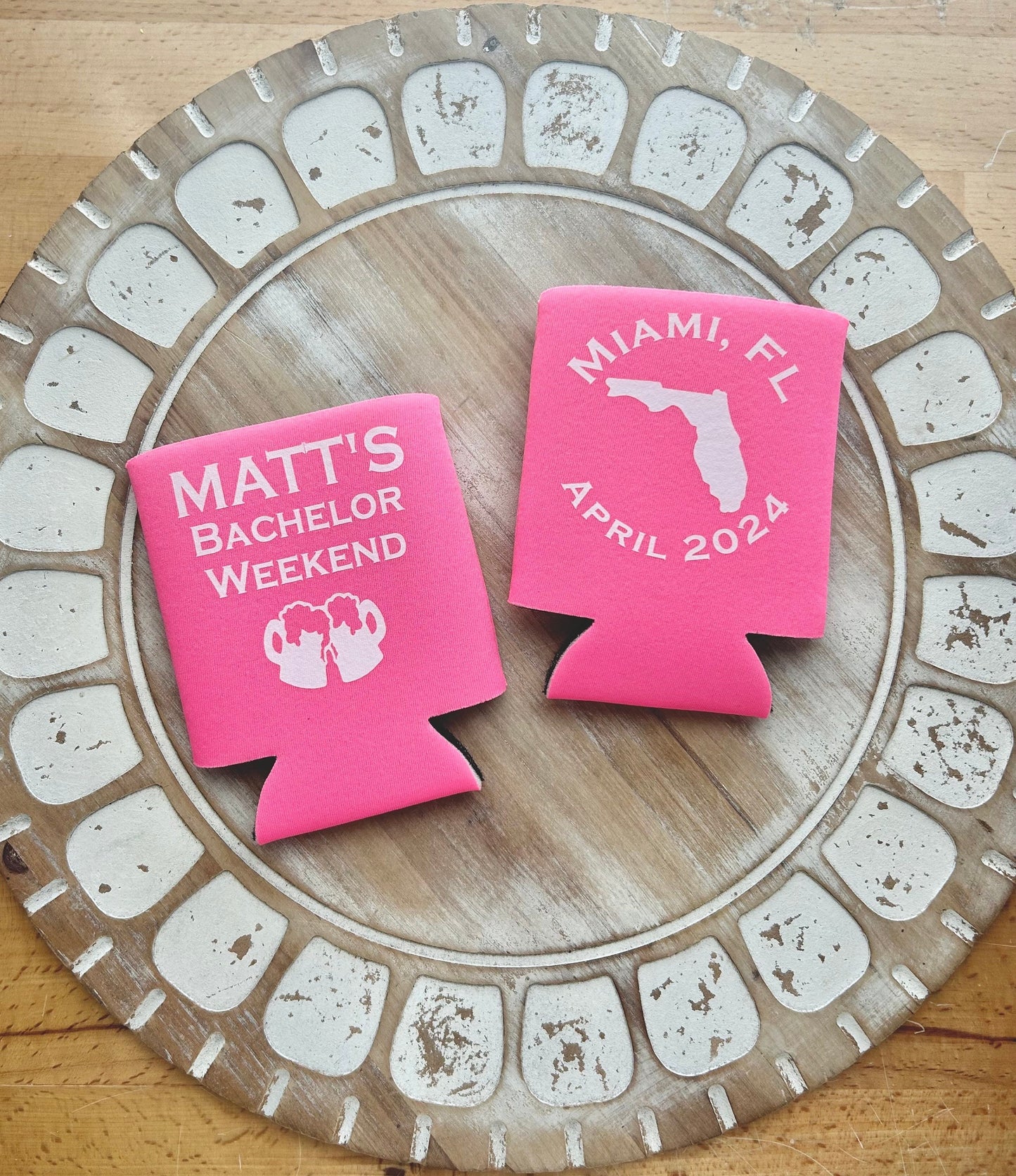 Personalized Bachelor Party Can Cooler: Florida Getaway Favor