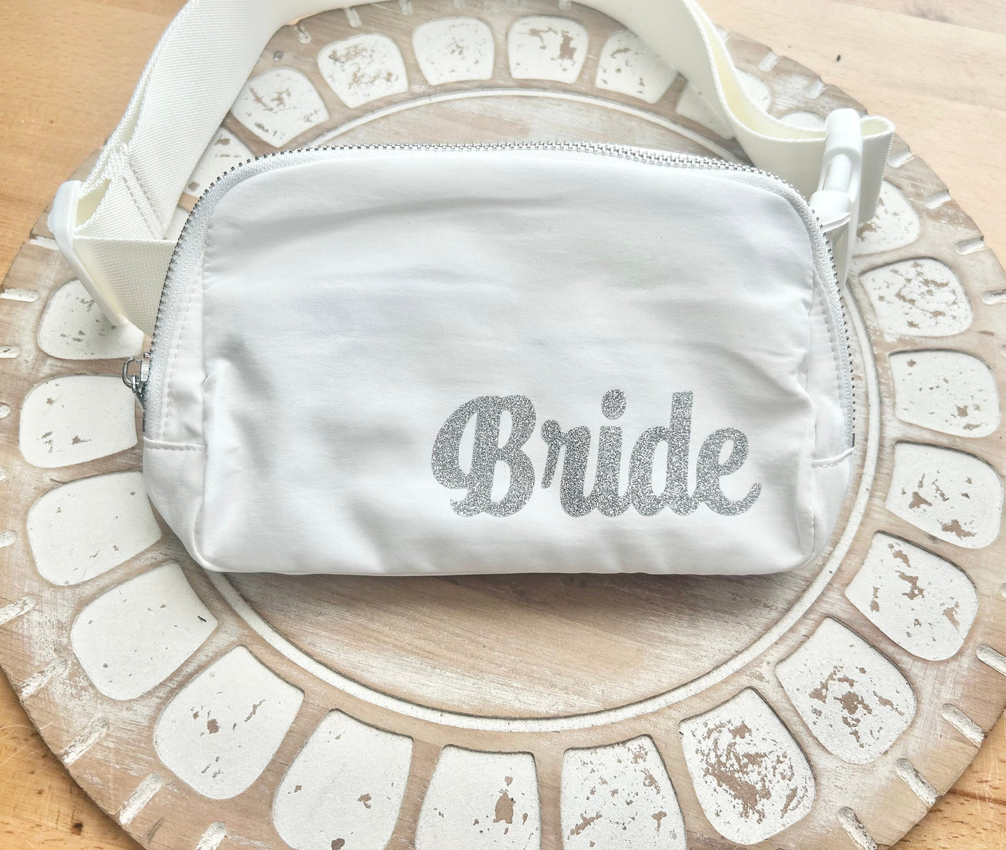 Bride Fanny Pack: Silver Glitter Bachelorette Party Gift