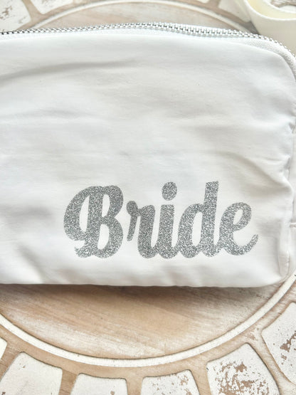 Bride Fanny Pack: Silver Glitter Bachelorette Party Gift