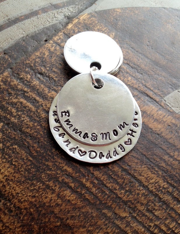 New Dad Keychain Baby Footprint Keychain Fathers Day Gift Handstamped Keychain Daddy Keychain Dad Keychain Gift for Husband Custom Keychain