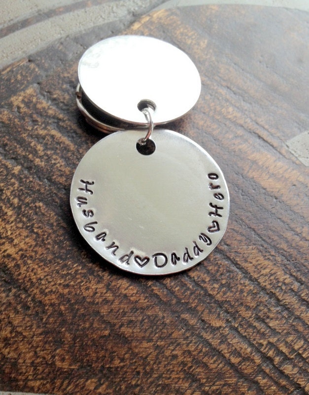 New Dad Keychain Baby Footprint Keychain Fathers Day Gift Handstamped Keychain Daddy Keychain Dad Keychain Gift for Husband Custom Keychain