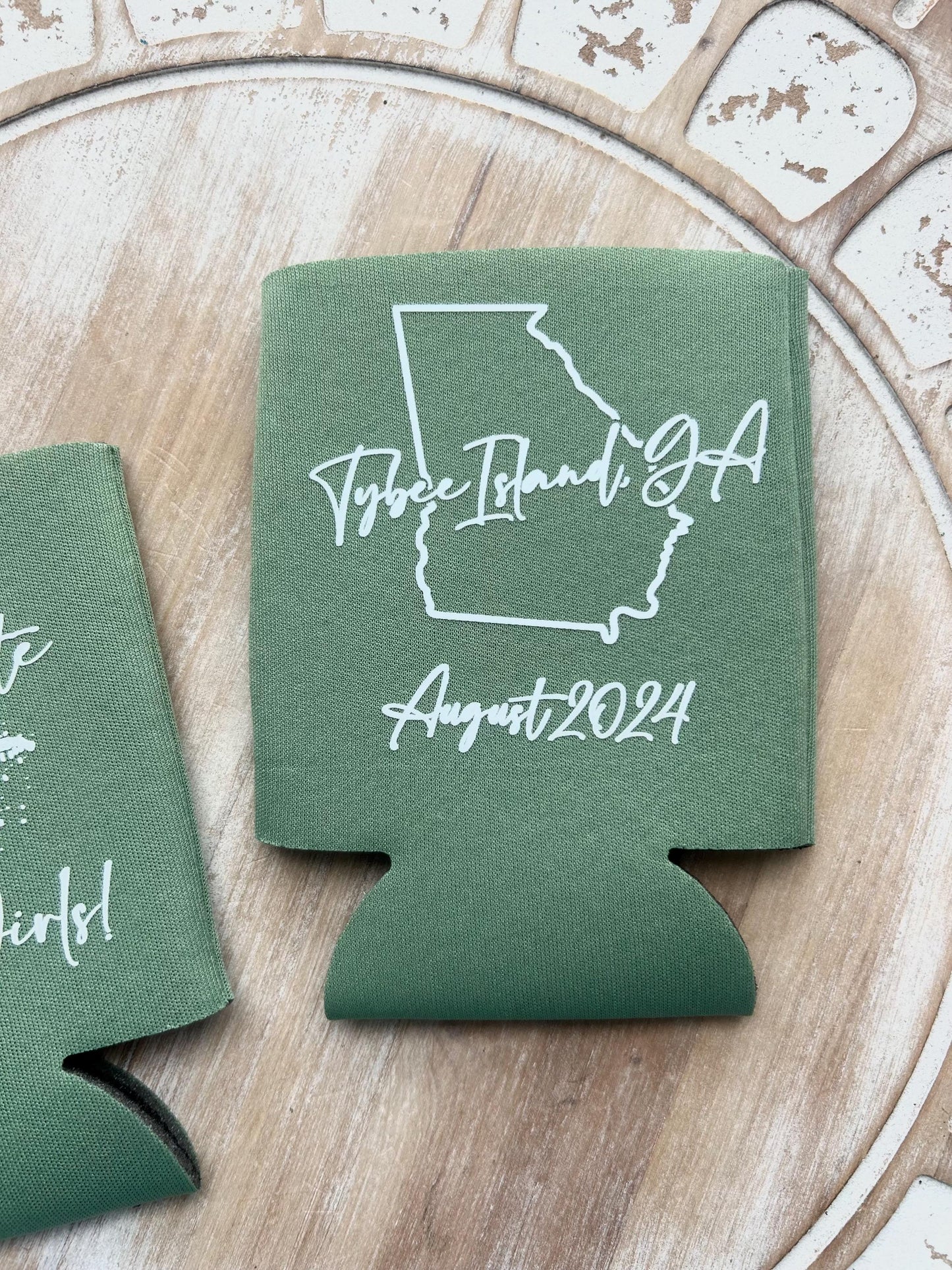 Personalized State Outline Can Coolers: Destination Bachelorette Party Favors