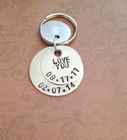 Just Married Keychain GIft for Husband Gift for Wife Couples Keychain Anniversary Keychain Anniversary Gift Custom Anniversary Keychain