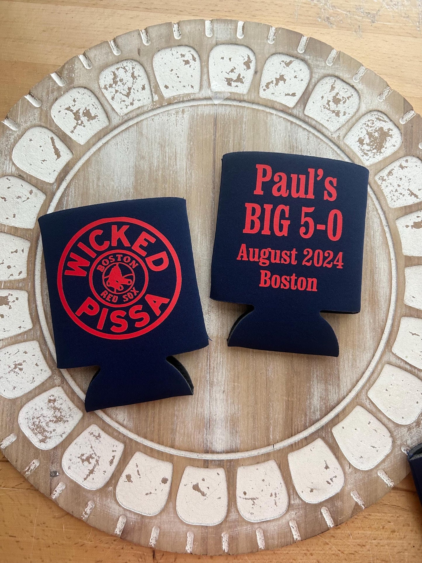 Boston Red Sox Can Coolers: Wicked Pissa Personalized Party Favors